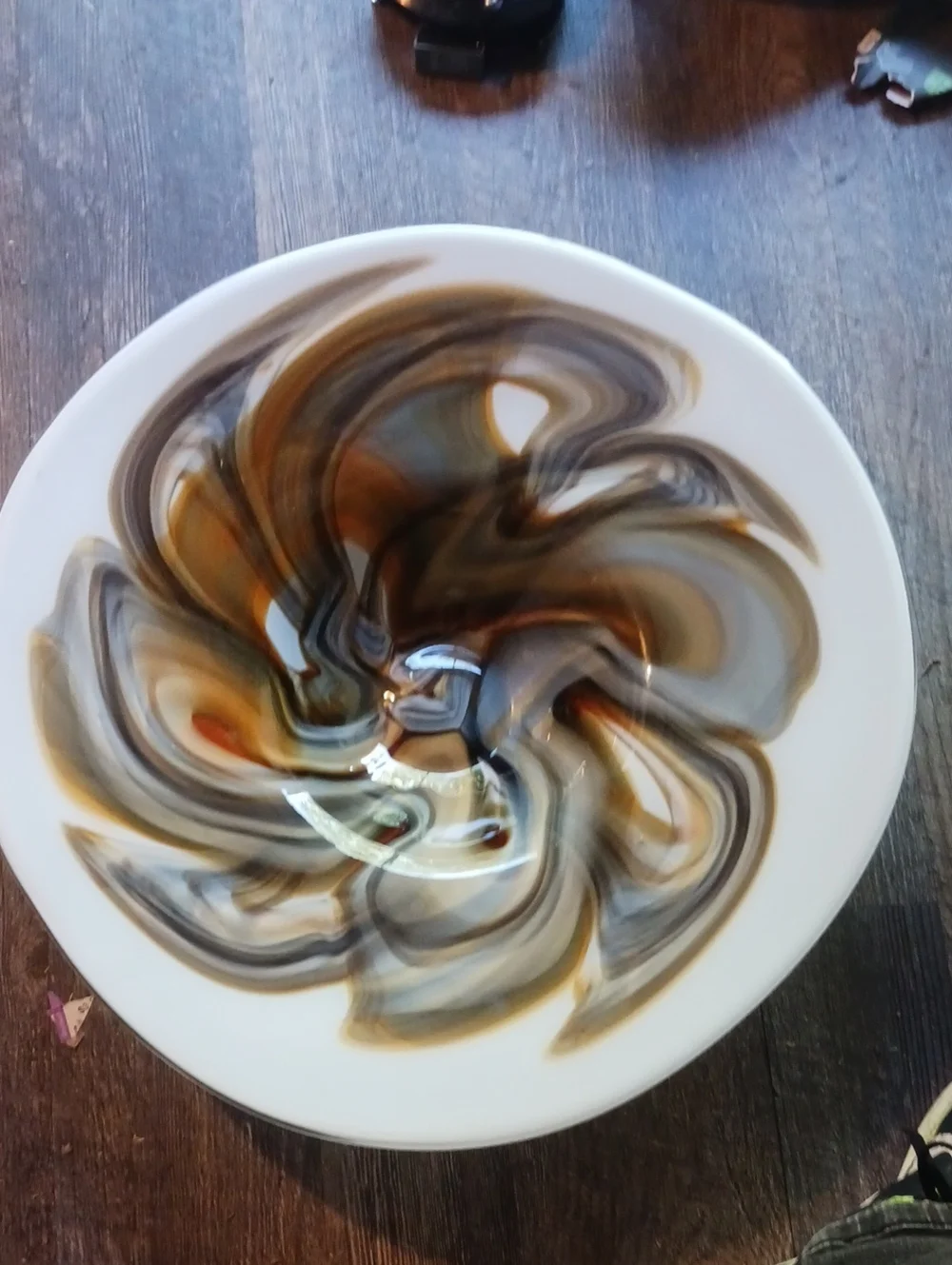 Stunning Monster Big Brown Mystery Swirl Centerpiece Bowls 19.75 Anocha